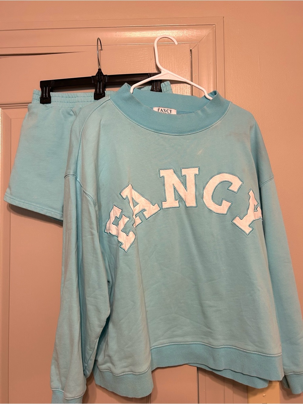 Fancy Light Blue Women’s Pullover Sweatshirt - Picture 2 of 8